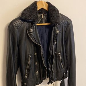 Free People faux leather moto jacket